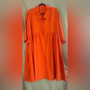 Orange button down dress